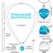 CREATCABIN Heart Cremation Urn Necklace for Ashes Birthstone Crystal Memorial Keepsake Pendant Deep Sky Blue - Buy Online on GoSupps.com