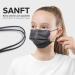 50 Disposable Face Masks Made in Germany, Type II CE Certified - Small Size Black, Triple Layer Filtration 99.78%, Breathable with Elastic Earloops - Buy Online on GoSupps.com