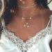 DoubleNine Star Pendant Layering Necklaces Tassels Charm 2 Way Choker Gold Sequins Chic Dainty Jewelry Accessories for Bridesmaid Women Girl set of 2