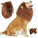 Vivifying Lion Mane for Dog Adjustable Pet Costume with Ears Dog Lion Mane Costume for Dog (Dark Brown)
