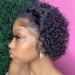 SIZIFEE 8 Inch Short Curly Lace Front Wigs Human Hair 13X1 Pixie Cut Short Curly Human Hair Wigs Pixie Cut HD Lace Front Wigs Plucked Bleached Knots Short Wigs for Black Women Human Hair (natural color)