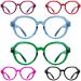 BLUELESS Oversized Reading Glasses Metalless Screwless Spring Hinges Women 6-Pack Readers +2.00 6pcs-mix 2.0 x