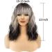 FAELBATY Short Black Ombre White Blonde Wave Bob Wig with Bangs | Shoulder Length Synthetic Cosplay Party Wig (12 60R) - Buy Online on GoSupps.com
