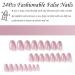Glitter Pink Almond False Nails - 24Pcs French Press on Nails with Jelly Glue - Glossy Oval Fake Nails Tips for Women's Nail Art - Buy Online on GoSupps.com