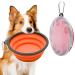 2 pieces large dog bowl foldable 1000 ml / 35 oz foldable dog crafts portable dog water feed bowl with closure pet-cat feeder for trips hiking (red + orange)