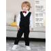Mint Green Baby Boys Gentleman Suit Set | Shirt with Bowtie + Waistcoat + Pants | 18-24 Months | Solid Black | Size 1-4 Years - Buy Online on GoSupps.com