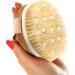 Dry Body Brush (1 Pack) - Reduce Cellulite, Dry Brush for Cellulite and Lymphatic Drainage, Exfoliating Brush with Soft Massage Nodules, Shower Brush Body Scrubber (100% Natural Bristle Brush)