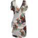 Briskyry V-Neck Floral Business Dresses for Women - Elegant Summer Festival & Party Dresses with Ruffled Hem - Knielang Vintage Style M Blue - Buy Online on GoSupps.com