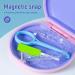 Annhua Slim Denture Storage Box Denture Holder with Silicone Textured Liner Denture Retainer Case Dental Retainer Box with Magnetic Closure Pink - Buy Online on GoSupps.com