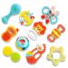 INTEGEAR 10pcs Baby Toys Rattles Infant Grab Early Educational Learning Toy Set Sensory Teether Shaker with Storage Case for 0 1 2 3 4 5 6 7 8 9 10 12 Month Newborn Infants Boys Girls Gift Set BR-10 PCS