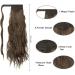 FESHFEN Long Wavy Ponytail Extension 60cm | Body Wavy Wrap Around Curly Clip in Hairpiece | Dark Brown & Caramel 4/27# | Pack of 1 - Buy Online on GoSupps.com