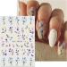 JMEOWIO 10 Sheets Flower Nail Art Stickers Decals Self-Adhesive Spring Summer Line Colorful Floral Nail Supplies Nail Art Design Decoration Accessories - Buy Online on GoSupps.com