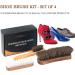 TAKAVU Shoe Shine Brushes Kit (4PCS) - Premium Horsehair Bristles Brush Set for Shoes & Leather - Includes Polish Applicator, Suede Crepe Brush, and Microfiber Cloth - Buy Online on GoSupps.com