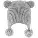 KAKU NANU Toddler Winter Hat with Double Pom Pom Earflap, Fleece Lined Beanie - Grey (2-4 Years) - Buy Online on GoSupps.com
