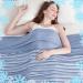 Ailemei Cooling Blanket for Hot Sleepers Double Sided Cold Effect Lightweight Breathable Summer Blanket Throw Blankets for Couch Transfer Heat to Keep Body Cool for Night Sweats Menopause 50"x70" Navy Blue Stripe Throw XL 50"x70"