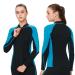 FLEXEL Wetsuit Top for Women and Men, 2mm 3mm Neoprene Wet Suit Jacket Front Zip Long Sleeve Keep Warm in Cold Water for Surfing Paddling Snorkeling and Kayaking 2mm black blue Medium