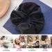 Ikadiya Hair Tie Set - 4 Black Elastic Hair Bands & Satin Scrunchies for Women & Girls | International Shipping Available - Buy Online on GoSupps.com