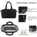 SONARIN Stylish Black Baby Nappy Changing Tote Bag | Large Capacity Multi-Pocket Diaper Satchel Messenger Bag | Travel-Friendly Design with Single Shoulder Strap - Buy Online on GoSupps.com