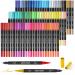 Mogyann Markers for Adult Coloring 72 Coloring Pens Dual Tip Brush Markers for Coloring Books 72 Black