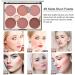 KAYNEST 6 Colors Matte Blush Palette with Marble Makeup Brush - Rose Pink Light-Luxury Contour & Highlight Face Palette (#B) - Buy Online on GoSupps.com