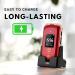 VOCA Big Button Flip Phone for Elderly | Dual Screen, Unlocked 4G LTE | Loud Volume, Hearing Aid Compatible | SOS Button, Predictive Text | Charging Dock | V543 (Red) - Buy Online on GoSupps.com