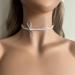 Oralgo Double-Layer Pearl Necklace - French Style Loop Fan Trailer Collarbone Chain for Women & Girls | Chic Gray Design - Buy Online on GoSupps.com