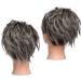 Tousled Updo Messy Bun Hair Extension - Synthetic Wavy Hairpiece for Women in Grey Blonde Highlight - Buy Online on GoSupps.com