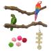 Allazon 4 pieces of birds natural wood seat rods natural grape stick Belt rods for birds birds toys bird parrot swing toys (styel 3) style 3