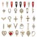 3D Nail Charms 24 Pcs Shiny Nail Rhinestones Gems Heart Cross Nail Art Charms Gold Metal Nail Jewelry Luxury Crystal Nail Art Decoration for Nail Design DIY Crafts (Gold)