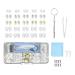 Spectacle Repair Kit 50Pcs Glasses Screws 50 PVC Push-in Silicone Glasses Nose Pads Expert Replacement Eyeglass Parts Kits Set Fit for Eyeglasses Sunglasses Support Bridge Frame Tweezers Mirror Cloth