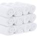 White Classic Luxury Cotton Washcloths - 12 Pack - Hotel Spa Face Towel - Buy Online on GoSupps.com