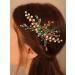 Deniferymakeup Green Crystal Emerald Gold Hair Comb for Wedding Brides Bridesmaid Hair Accessory for Women and Girls Ball Prom Party - Buy Online on GoSupps.com