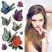 8 Large Sheets 3D Butterfly Temporary Tattoos for Women - Waterproof & Vibrant Designs | Flowers, Dragonfly, and More - Ideal for Girls (Style 2) - Buy Online on GoSupps.com