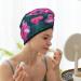 Pink Floral Coral Velvet Dry Hair Cap - Ideal for Home Travel & Pool Parties | Quick Drying & Soft - Buy Online on GoSupps.com