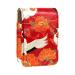 Lipstick Case Leather Lip Gloss Lipstick Organizer with Mirror Mini Lipstick Holder Bag White Crane Peony Flower X763z8jgas
