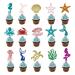 60 PCS Cupcake Toppers Party Cake Decoration Supplies (Mermaid)