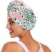 Tropical Leaves Dry Hair Cap & Quick-Drying Towel Set | Super Absorbent Soft & Comfortable - 2 Piece with Button Headband | International Shipping Available - Buy Online on GoSupps.com