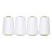Mandala Crafts All Purpose Sewing Thread Spools - White Serger Thread Cones 4 Pack - 40S/2 24000 Yds White Polyester Thread for Overlock Sewing Machine Quilting White Pack of 4 40S/2