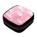 GIAPB Period Bag Sanitary Napkin Storage Bag Pad Holder for Period Makeup Pouch Cartoon Seamless Flamingo Color2518