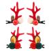 Boobeen Gifts Christmas Hair Clip - 2 Pairs Cute Reindeer Antlers Ears Hair Accessory Antlers Headdress Hairpin for Christmas Party Christmas 7-8