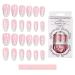 72 Short Coffin False Nails Set - Full Cover Press On Tips in Pink, Green, and Black - Acrylic Stick On Short Nails for Women and Girls - Buy Online on GoSupps.com