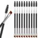 Baqi 10 pieces double-sided eyebrow brush coil brush and angled eyebrow brush multifunctional mini eyelash brushes for eyebrow powder wax and gels