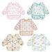 Vicloon baby bibs with long sleeves sleeves waterproof sweet animal style baby bibs set for food art crafts painting play for 6-24 months 5PCs animal style