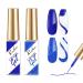 Rechoo 2pcs gel liner nail polish 8ml bluet mat & glitter gel colors for nails nail art nail polish painting gel for drawing lines patterns nail art design R-2Pcs Blue & mat