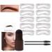 Eyebrow Stamp Stencil Kit Light Brown Brow stamp and shaping kit Waterproof Eyebrow Stencil Kit With 5 Pairs Reusable Eyebrow Stencils (Light Brown 02)