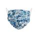 Cencibel Smart Casual Liberty London face mask with blue and turquoise flowers white one size