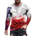 Mens Novelty T-Shirt Long Sleeve Jesus Cross Faith Casual Sport Tee Fashion Christian Cross Graphic Pattern Print Top Red X-Large
