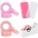 10 Rolls Eyelash Extension Tape Breathable Lash Tape Beauty Eyelash Tape Fabric Tape, 2 Pieces Silicone Eyelash Pad with Tape Cutter Dispenser for Eyelash Extension Supply (Pink, Purple)