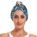 Watercolor Animals Under The Sea Hair Towel 2 Pack Super Absorbent Hair Drying Towel Quick Dry Hair Turbans Head Towel with Button Twisty Wrap for Women Girls