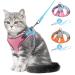 Newest Cat Harness and Leash Stylish Cat Leash Escape Proof Adjustable Reflective Strap Breathable Suitable for 6-10 pounds of Cats and Small Dogs- Pink XS (59 inch Tow Rope) XS Pink